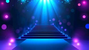 梦幻舞台灯光下的阶梯