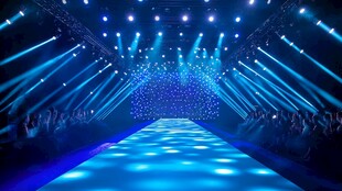 梦幻蓝色时尚走秀舞台