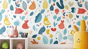 童趣卡通墙纸装点儿童空间