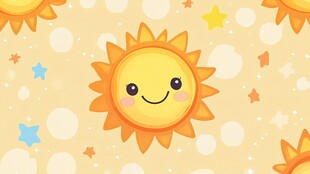 可爱笑脸太阳卡通图案