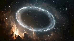 神秘宇宙中的发光环形天体