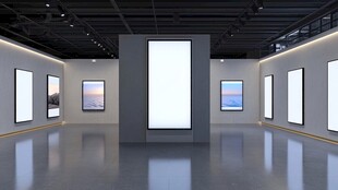 现代艺术展厅的空白展示空间