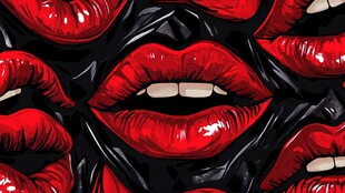 红唇图案 时尚魅力艺术风
