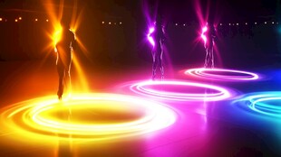 炫彩灯光下的动感舞蹈表演