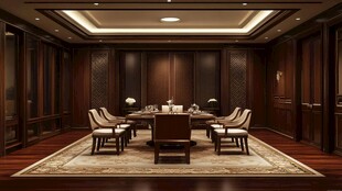 中式豪华会议室场景展示