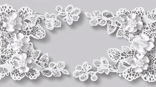 精致白色纸艺花边装饰
