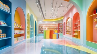 梦幻多彩儿童书店内部空间