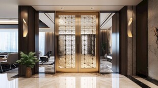 奢华大气的客厅入户门设计