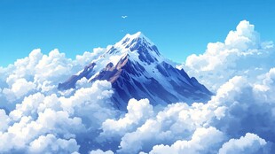 云端雪山 梦幻天际之景