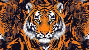 虎纹图案 霸气老虎的艺术呈现