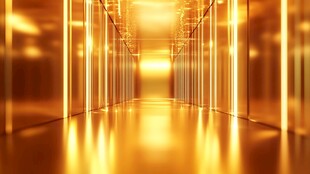 金色未来感科技走廊通道