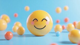 微笑表情球 多彩氛围营造
