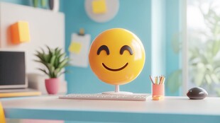 桌面笑脸摆件营造温馨氛围