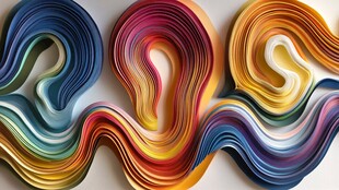 多彩纸艺波浪造型艺术美