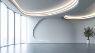 极简现代风的空旷室内空间