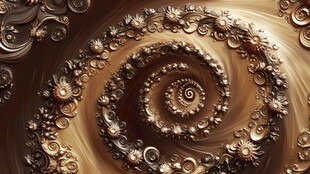 金色螺旋花纹艺术图案