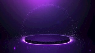 紫色梦幻光效圆形展示台