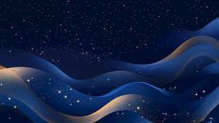 梦幻星空蓝金波浪背景