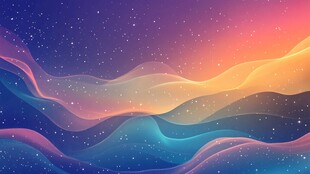 梦幻星空波浪绚丽背景