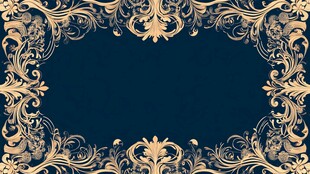复古金色边框装饰图案