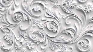 立体白色欧式花纹背景图