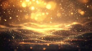 金色梦幻粒子闪烁背景