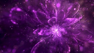 梦幻紫色花朵粒子特效