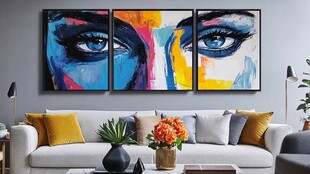 抽象艺术风双眼装饰画