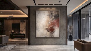 现代客厅中的艺术挂画装饰