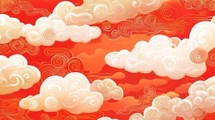 红色祥云背景图