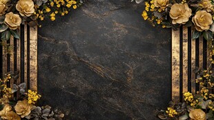 黑金花卉大理石质感背景