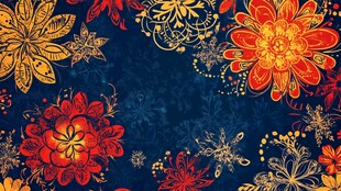绚丽花卉图案背景设计