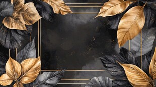 黑金叶饰背景图