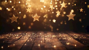 梦幻金色星星闪烁的场景