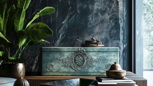 复古绿植柜营造雅致角落