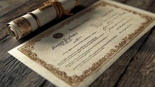 复古卷轴证书展示