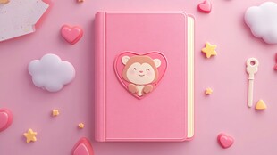 粉色萌趣笔记本周边小物