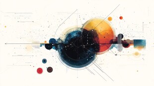 抽象几何多彩艺术画面