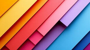 多彩卡纸排列视觉盛宴