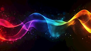 绚丽彩色光带舞动背景图