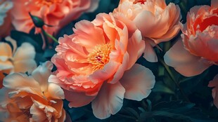 娇艳芍药花绽放美丽时刻