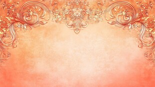 橙色复古花纹背景图