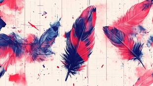 水彩羽毛图案背景设计