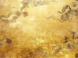 金色祥云瑞龙古风背景图