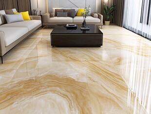 现代客厅的大理石瓷砖地面
