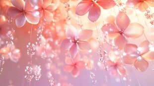 梦幻粉色花朵浪漫背景