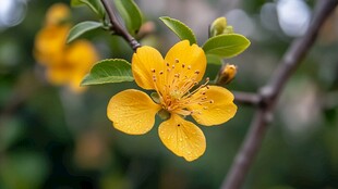 娇艳黄花朵朵绽生机