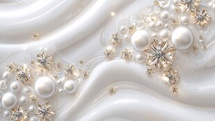 珍珠钻石装点的梦幻纹理