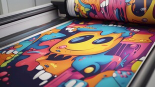 彩色卡通图案正在打印中