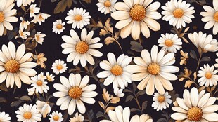小雏菊花卉图案背景图